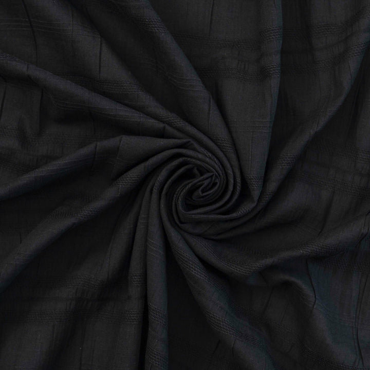 Isabel Crinkle Strata Cotton Fabric in Black