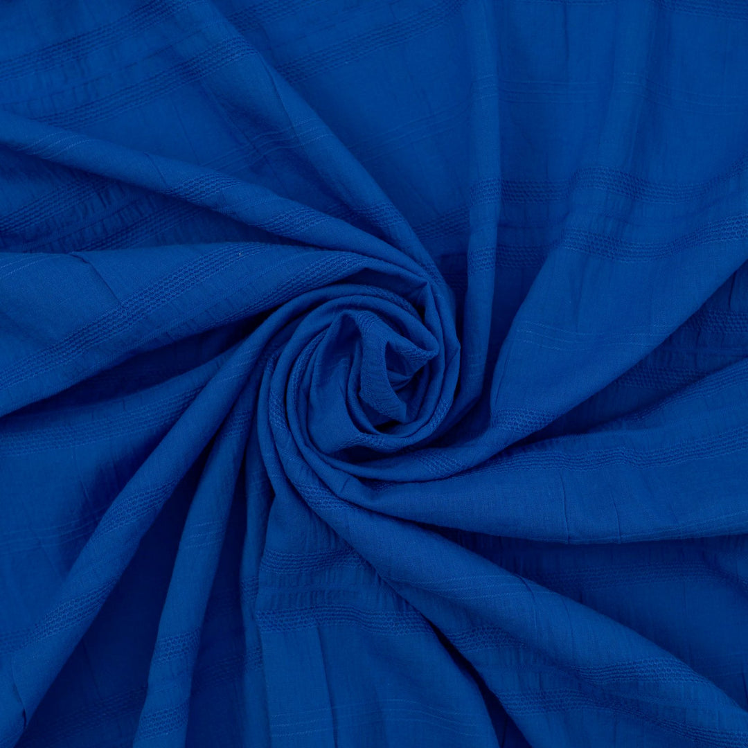 Isabel Crinkle Strata Cotton Fabric in Cobalt