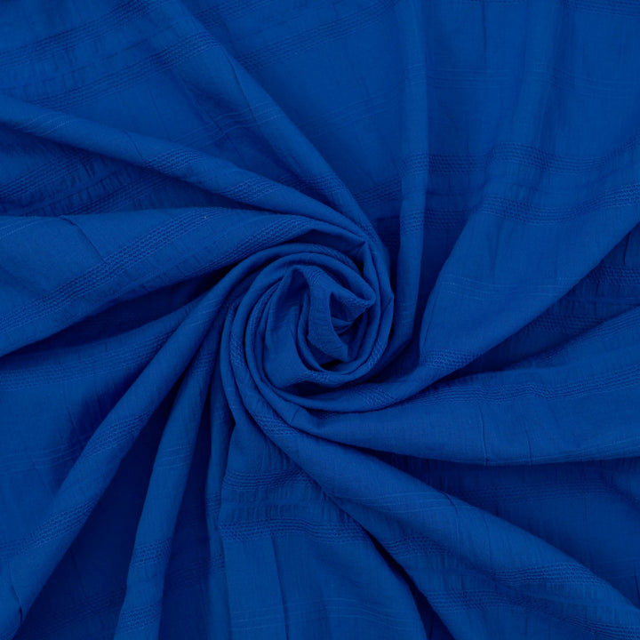 Isabel Crinkle Strata Cotton Fabric in Cobalt