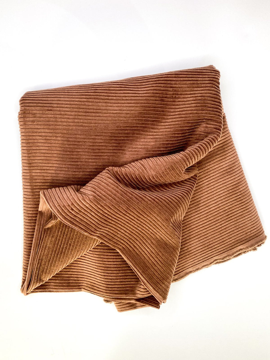 Root beer brown 5 wale cotton corduroy fabric - wide width soft textile for sewing autumn jackets and pants