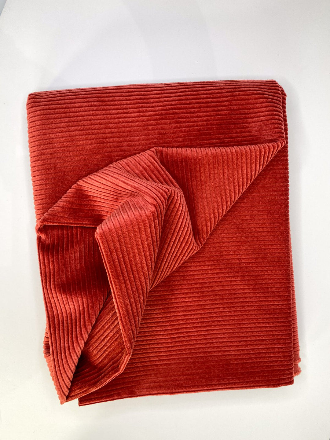 Sangria red 5 wale cotton corduroy fabric - wide width soft textile for sewing stylish jackets and pants