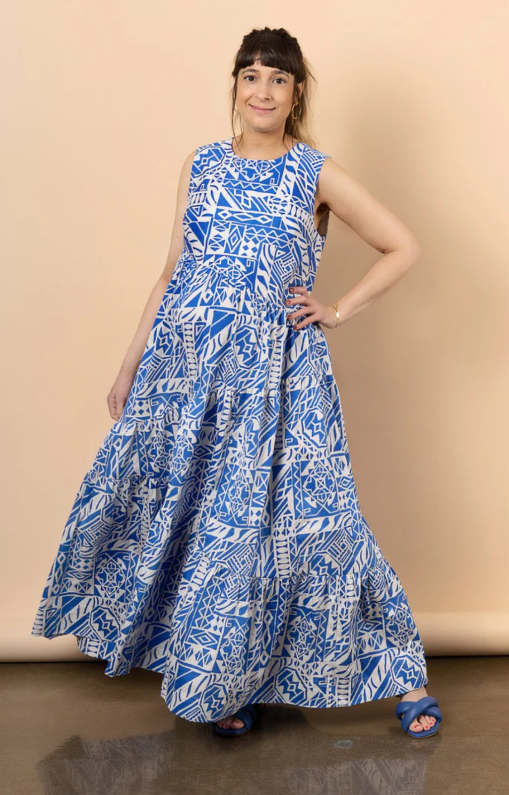 Closet Core Azure sewing pattern – versatile dress, skirt, and sleeveless top with tiered gathered design