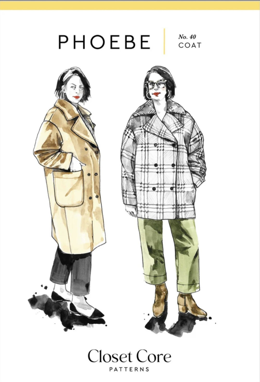 Closet Core Phoebe Coat sewing pattern in oversized double-breasted style