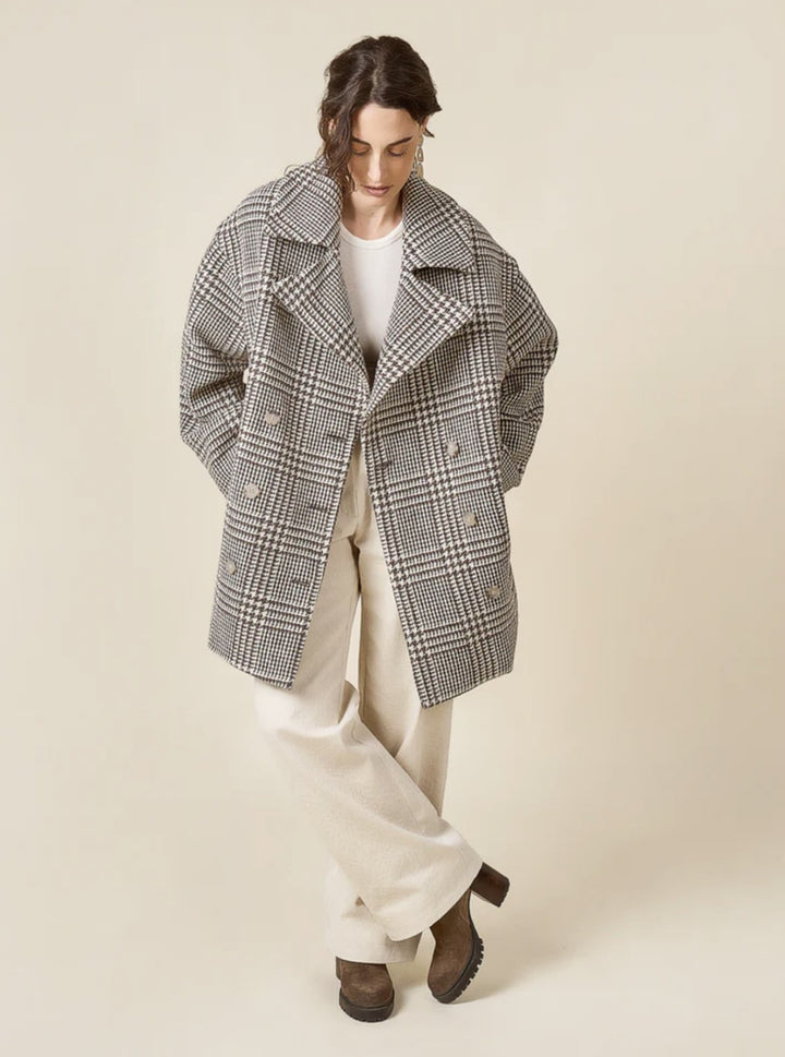 Closet Core Phoebe Coat sewing pattern in oversized double-breasted style