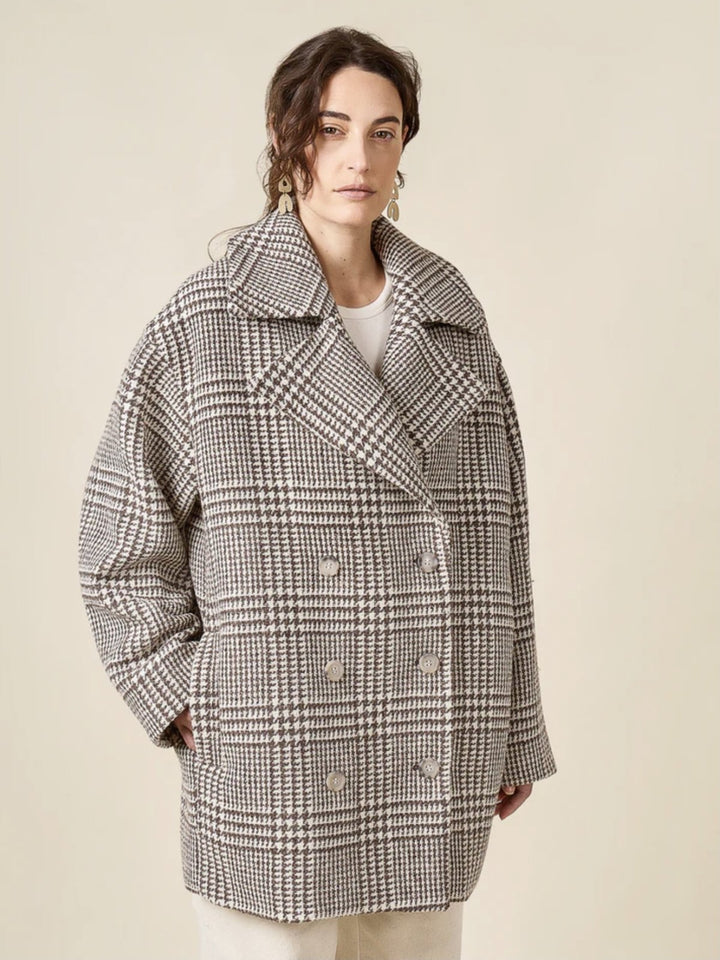 Closet Core Phoebe Coat sewing pattern in oversized double-breasted style