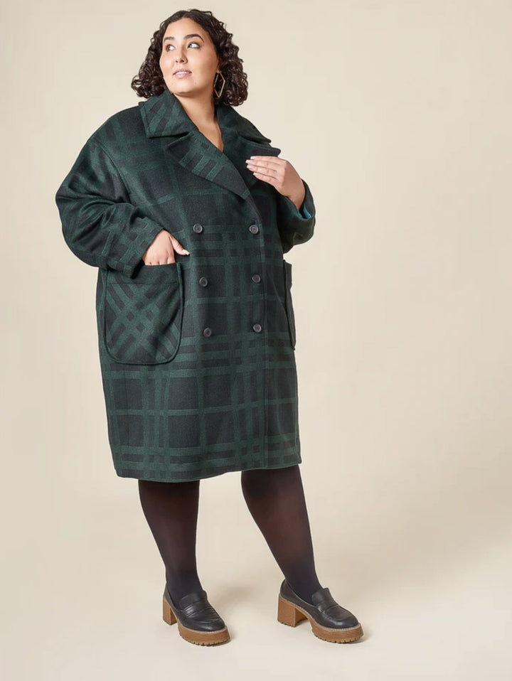 Closet Core Phoebe Coat sewing pattern in oversized double-breasted style