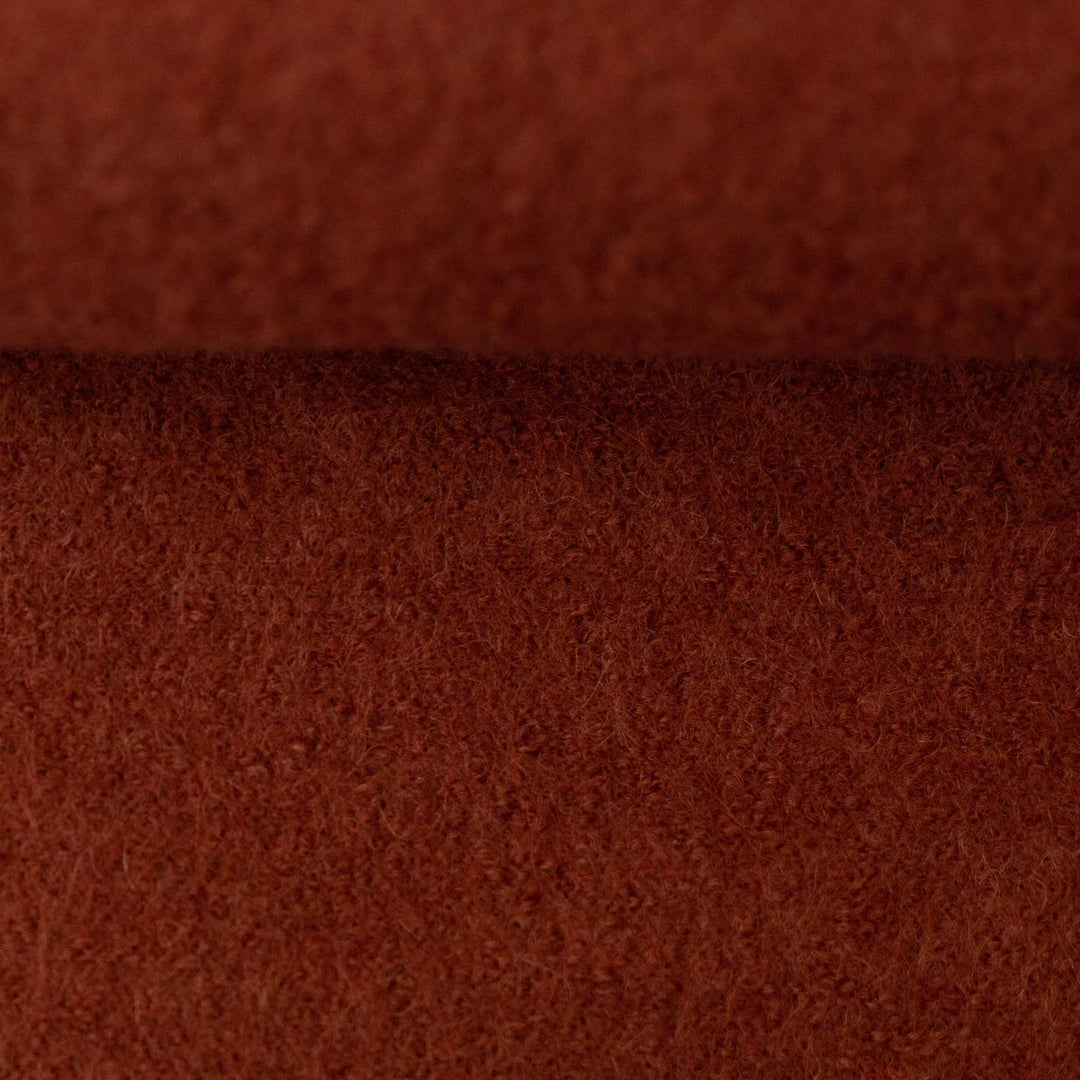 Boiled Wool Fabric in Brick - Warm, Structured Wool Blend for Coats & Jackets