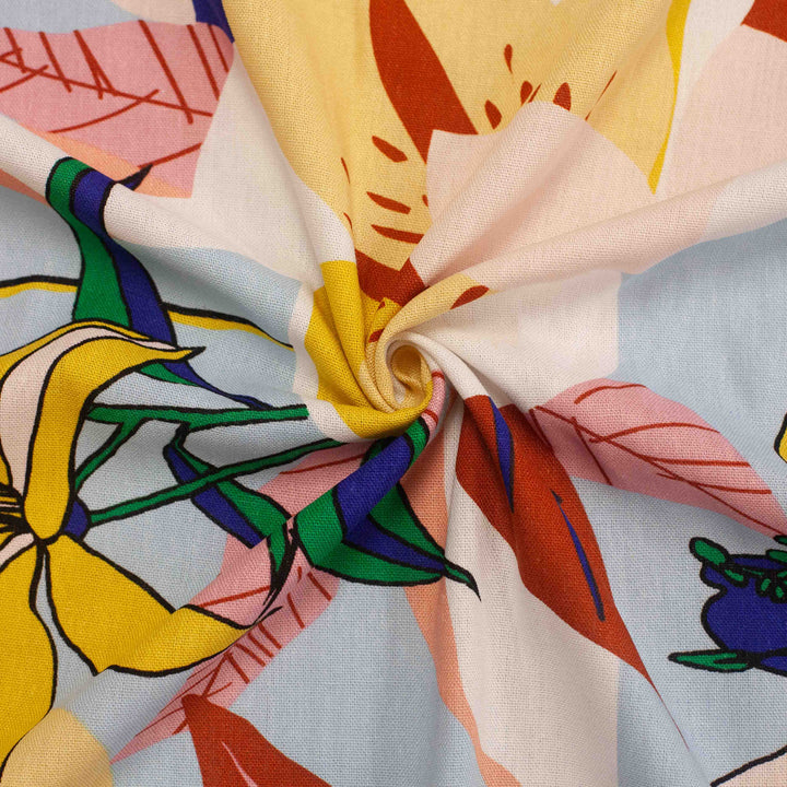 Linen & Rayon Blend - Print - Sunwashed Palms