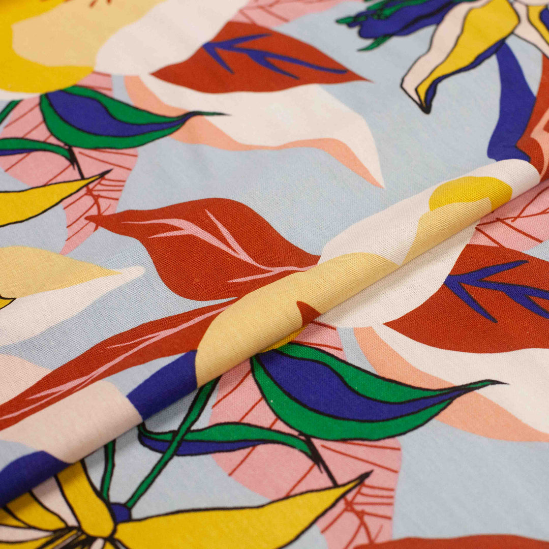 Linen & Rayon Blend - Print - Sunwashed Palms