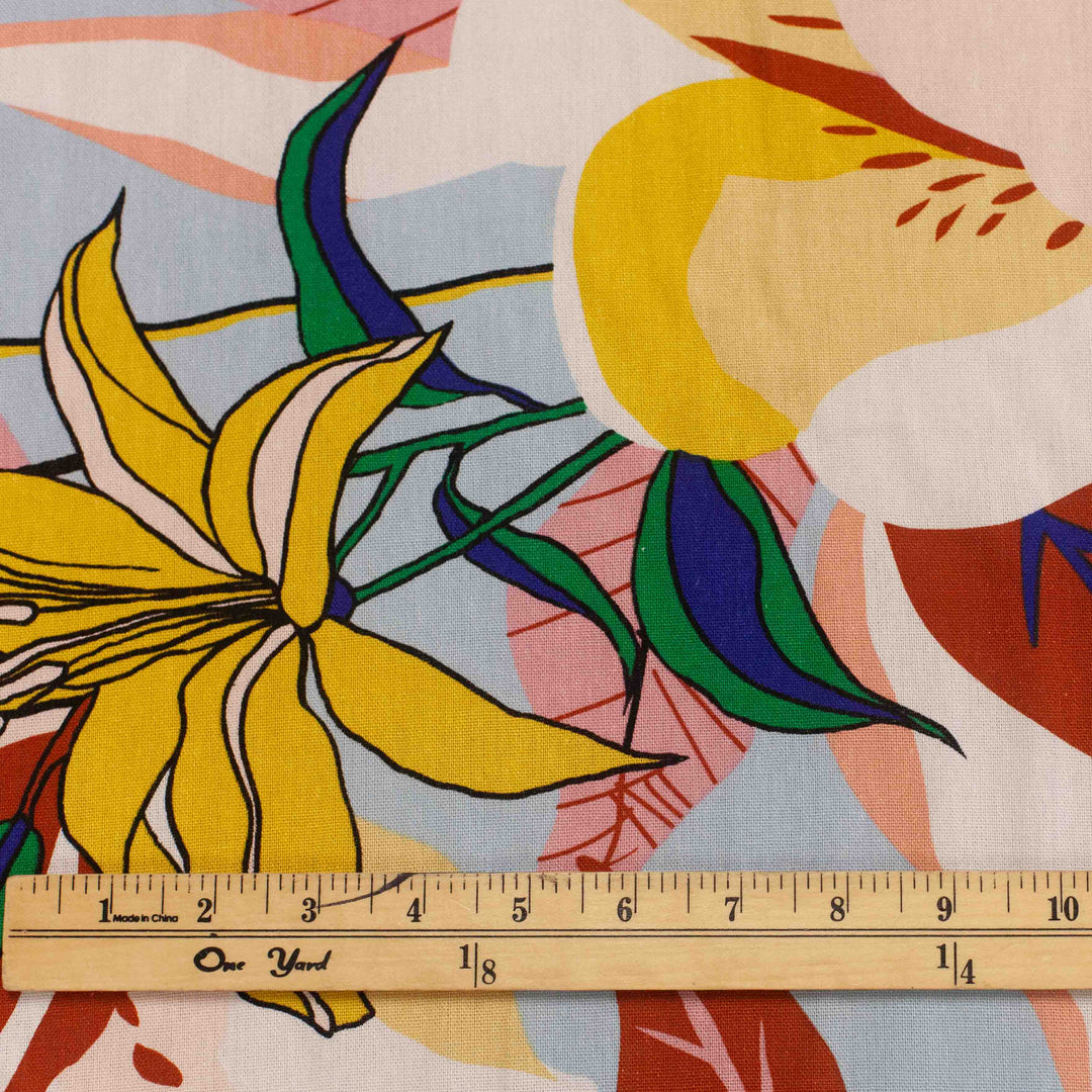 Linen & Rayon Blend - Print - Sunwashed Palms