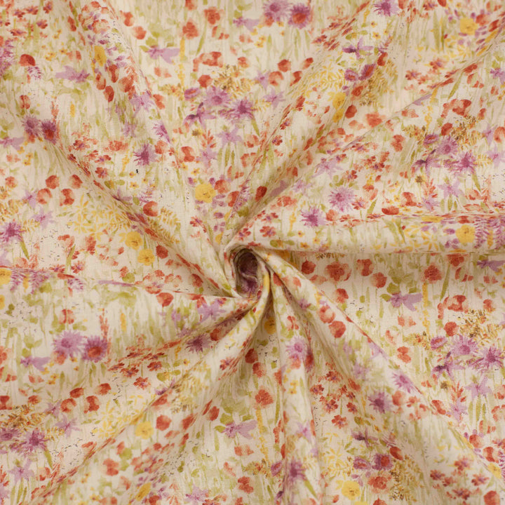 Japanese Cotton - Watercolor Flowers - Pink
