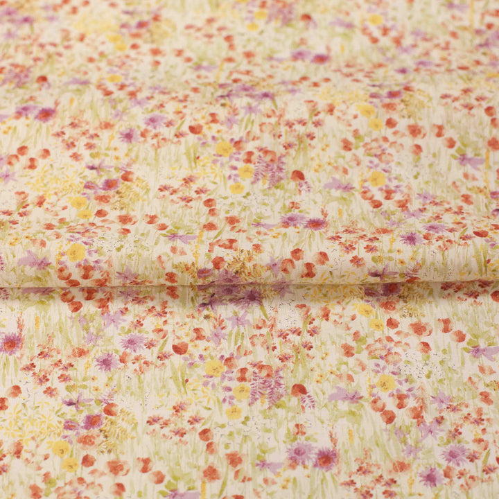 Japanese Cotton - Watercolor Flowers - Pink