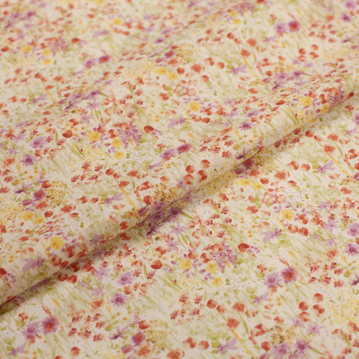 Japanese Cotton - Watercolor Flowers - Pink