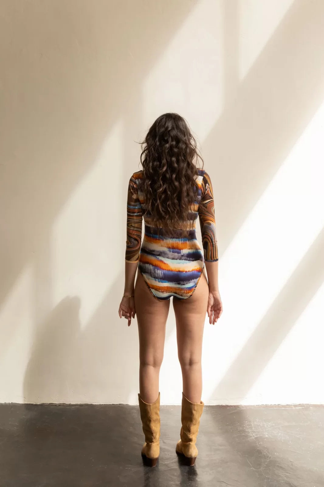 Friday Pattern Co. Elysian Bodysuit sewing pattern – long-sleeve knit bodysuit with scoop neck for sizes XS-7X