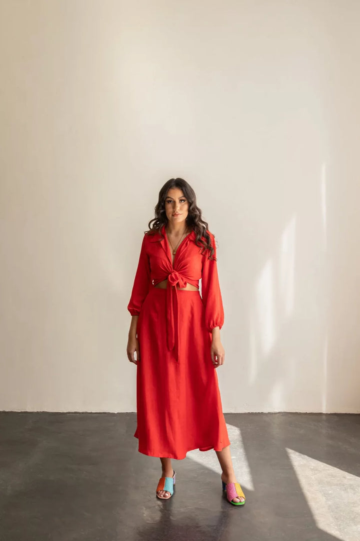 Friday Pattern Co. Saturday Skirt Set sewing pattern – wrap top and A-line skirt with pockets for sizes XS-7X