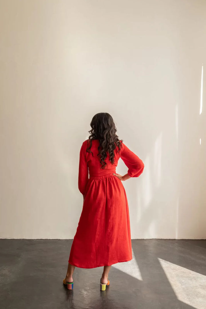 Friday Pattern Co. Saturday Skirt Set sewing pattern – wrap top and A-line skirt with pockets for sizes XS-7X