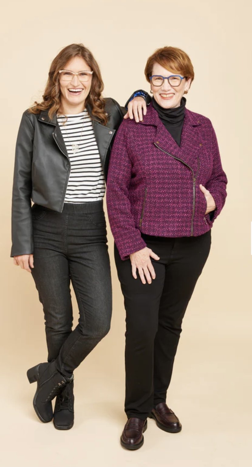 Cashmerette Canton Moto Jacket sewing pattern – curve-friendly biker jacket with asymmetrical zip for sizes 0-16 (cup sizes C-H)