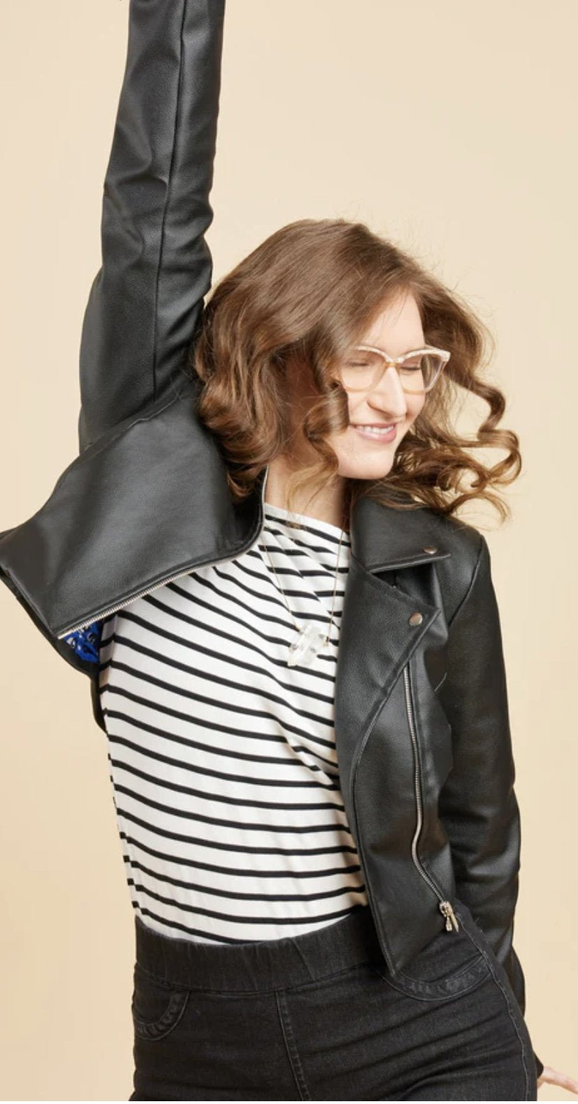 Cashmerette Canton Moto Jacket sewing pattern – curve-friendly biker jacket with asymmetrical zip for sizes 0-16 (cup sizes C-H)