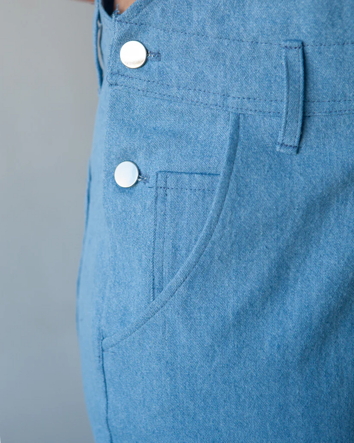 True Bias Riley Overalls sewing pattern – relaxed-fit denim overalls with shorts or pants options for sizes 14-32