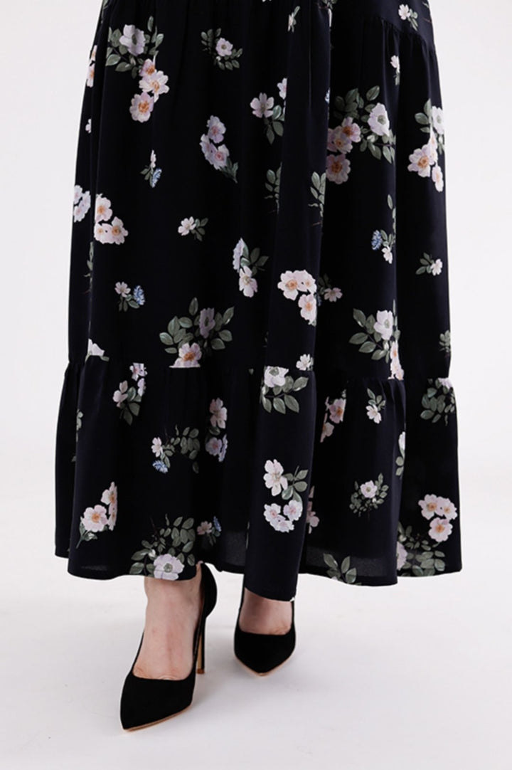 Chalk & Notch Shay Dress sewing pattern – tiered maxi dress with scoop neck and puff sleeves for sizes 0-30