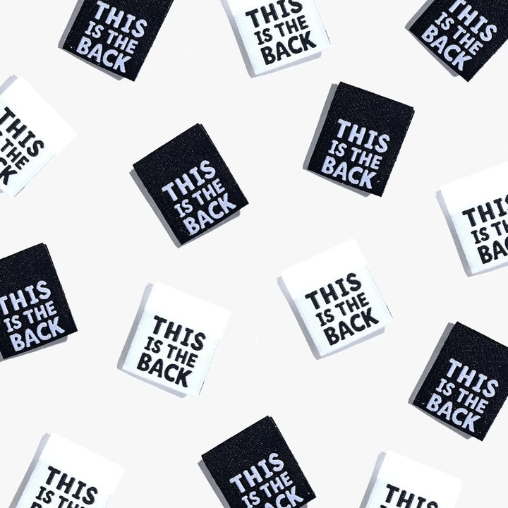Kylie and the Machine - This is the Back garment labels - black and white sewing tags for clothing