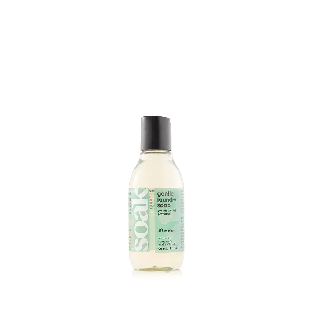 Travel-size Soak Laundry Wash - 3 oz eco-friendly no-rinse detergent for delicates in 7 scents