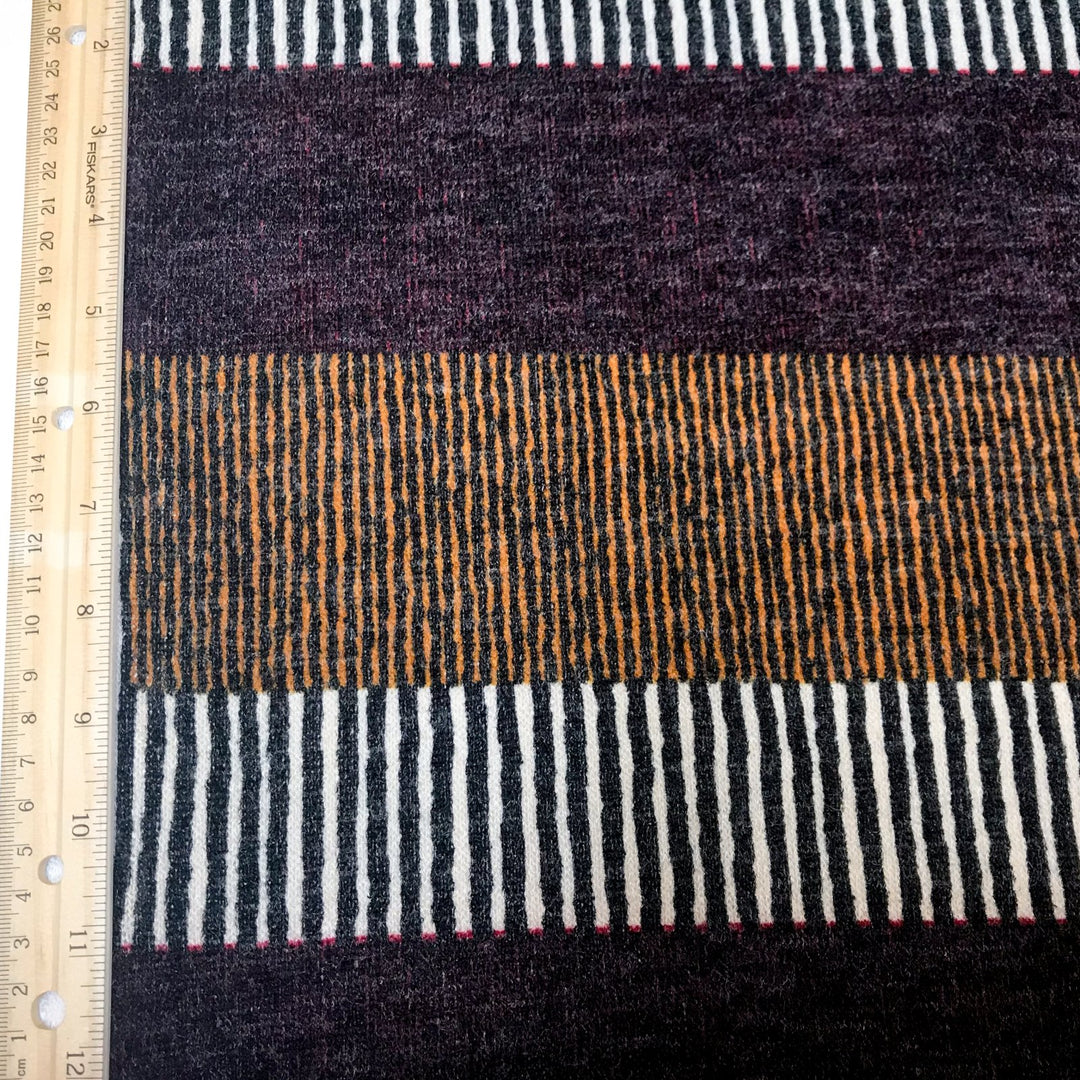 Brushed Block Stripe Hacci Sweater Knit Fabric - Rayon Spandex Poly Blend - Cozy Stretchy Deadstock Material for Cardigans & Layering