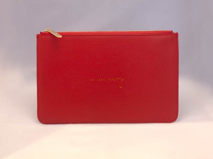 Katie Loxton Message Clutch in elegant design with zipper closure, available in multiple colors.