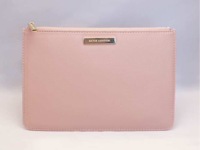 Katie Loxton Message Clutch in elegant design with zipper closure, available in multiple colors.