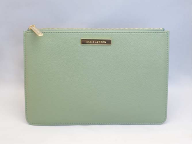 Katie Loxton Message Clutch in elegant design with zipper closure, available in multiple colors.