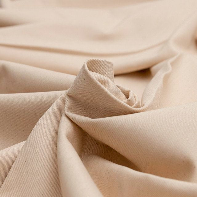 Natural Bull Denim Fabric - 100% Cotton 13 oz Heavyweight Twill for Workwear and DIY Projects