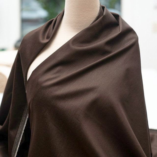 Toasted Brown Chambray Shirting Fabric - 100% Cotton, 54-Inch Wide, Deadstock Material for Shirts and Dresses