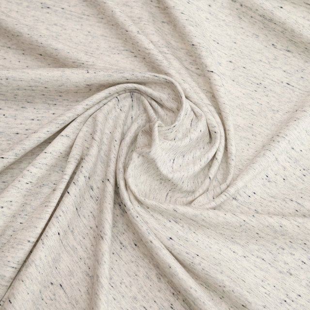 Snow Grey Heather Ponte Knit Fabric - Rayon Nylon Spandex Blend - Wide Stretchy Double Knit for Tailored Garments