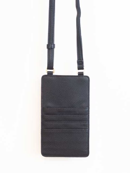 Classic crossbody bag in neutral colors with compartments for phone and cards