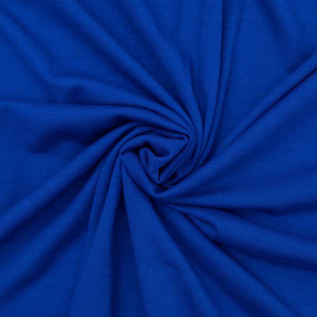 Cobalt Blue Wool Jersey Knit Fabric - 100% Wool - Drapey Stretchy Natural Material for Sweaters & Tees