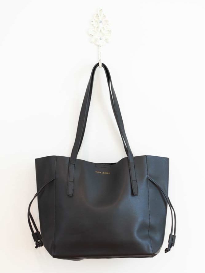 Katie Loxton Ashley Vegan Leather Tote Bag with spacious interior and unique handle threading detail.