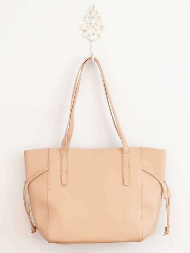 Katie Loxton Ashley Vegan Leather Tote Bag with spacious interior and unique handle threading detail.