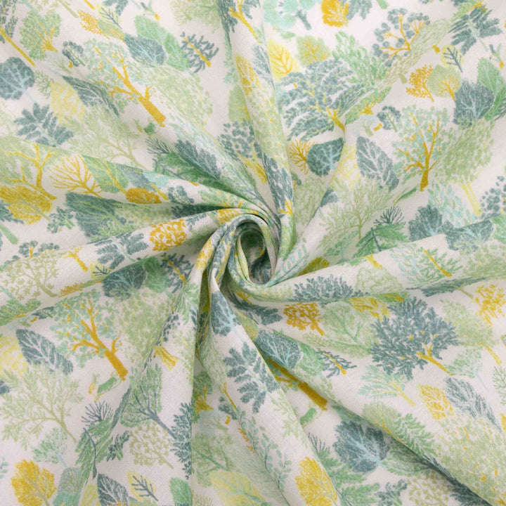 Japanese Cotton Lawn - Scandinavian Forest in Greens