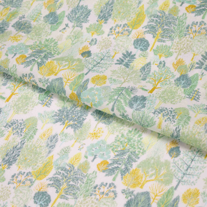 Japanese Cotton Lawn - Scandinavian Forest in Greens