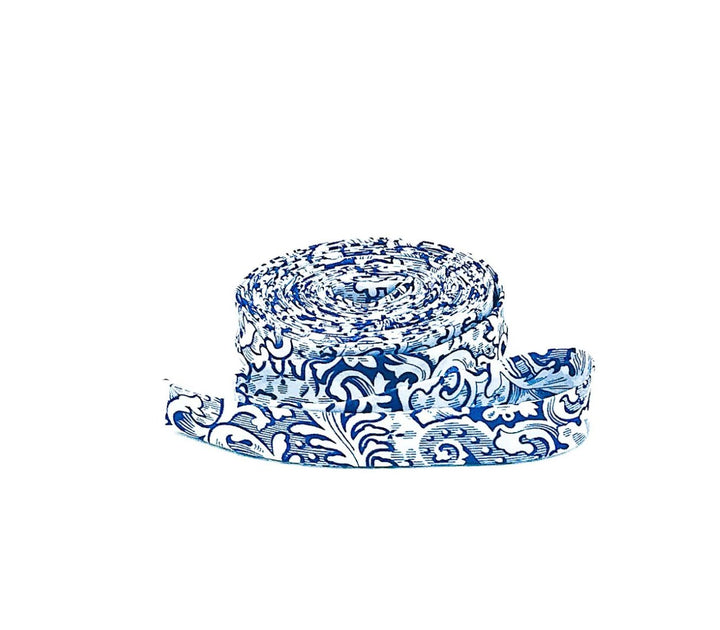 Liberty of London Tana Lawn double fold bias tape in Opera House Navy Blue – 1/2" premium cotton sewing trim for professional edges