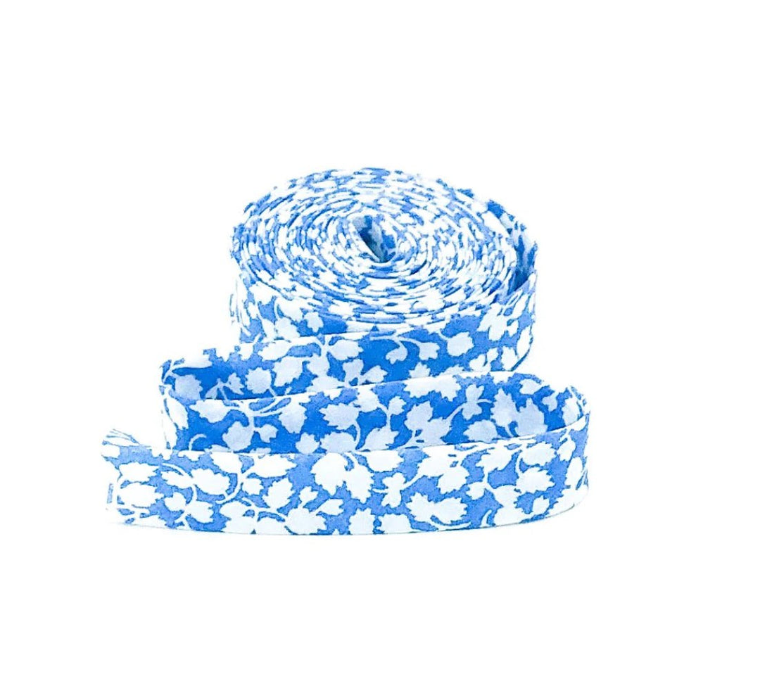 Liberty of London Tana Lawn double fold bias tape in Glenjade Light Blue – premium 1/2" cotton sewing trim