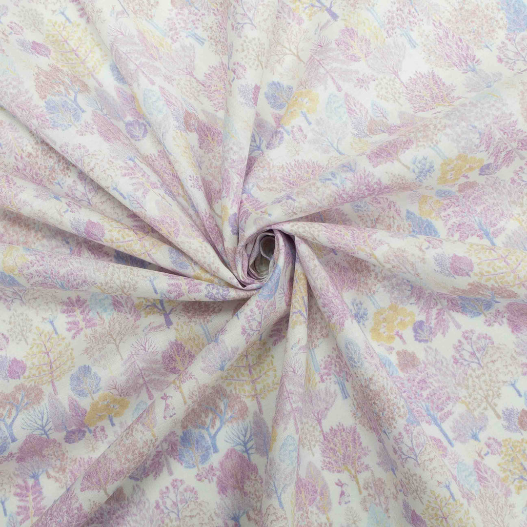 Japanese Cotton Lawn - Scandinavian Forest in Lavender and Pinks
