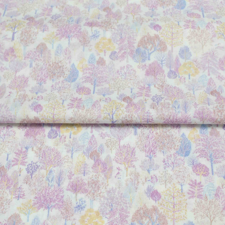 Japanese Cotton Lawn - Scandinavian Forest in Lavender and Pinks