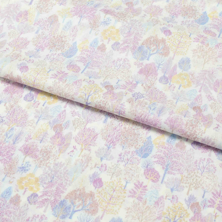Japanese Cotton Lawn - Scandinavian Forest in Lavender and Pinks