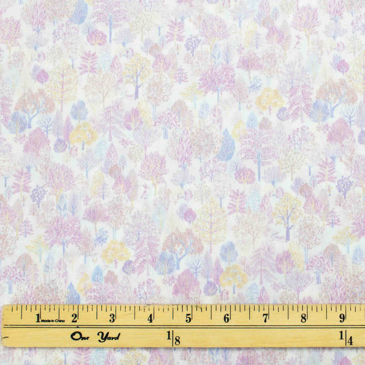 Japanese Cotton Lawn - Scandinavian Forest in Lavender and Pinks