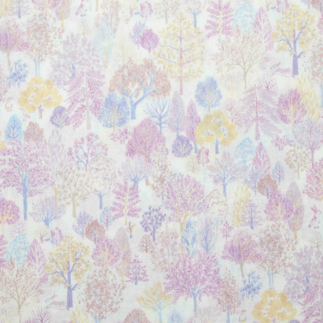 Japanese Cotton Lawn - Scandinavian Forest in Lavender and Pinks