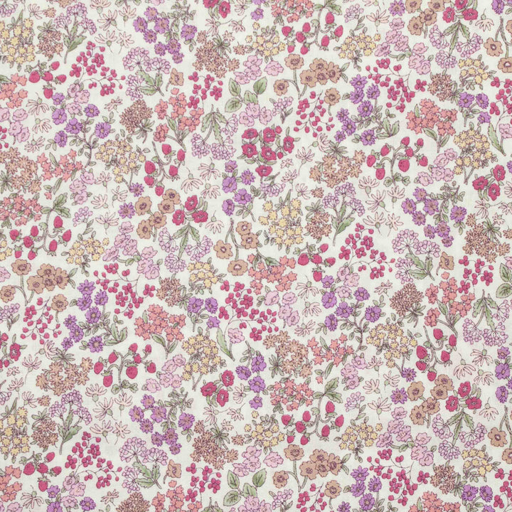 Japanese Cotton Lawn - Wildflowers with Berries - Cream