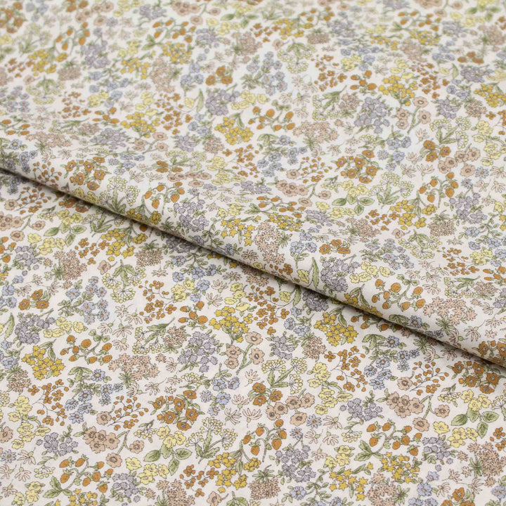 Japanese Cotton Lawn - Wildflowers with Berries - Sand