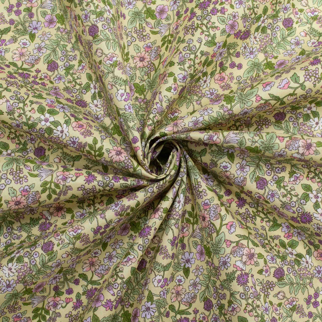 Japanese Cotton Lawn - Cheerful Floral - Yellow