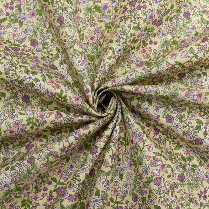 Japanese Cotton Lawn - Cheerful Floral - Yellow